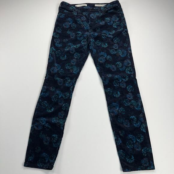 Pilcro and the Letterpress Script Velvet Ankle Jeans Navy Blue Floral Size 27 - Picture 3 of 15